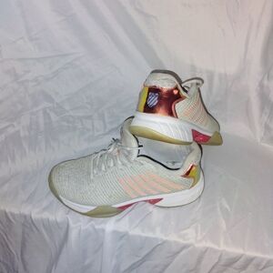 Lucky in Love White and Coral Athletic Shoes